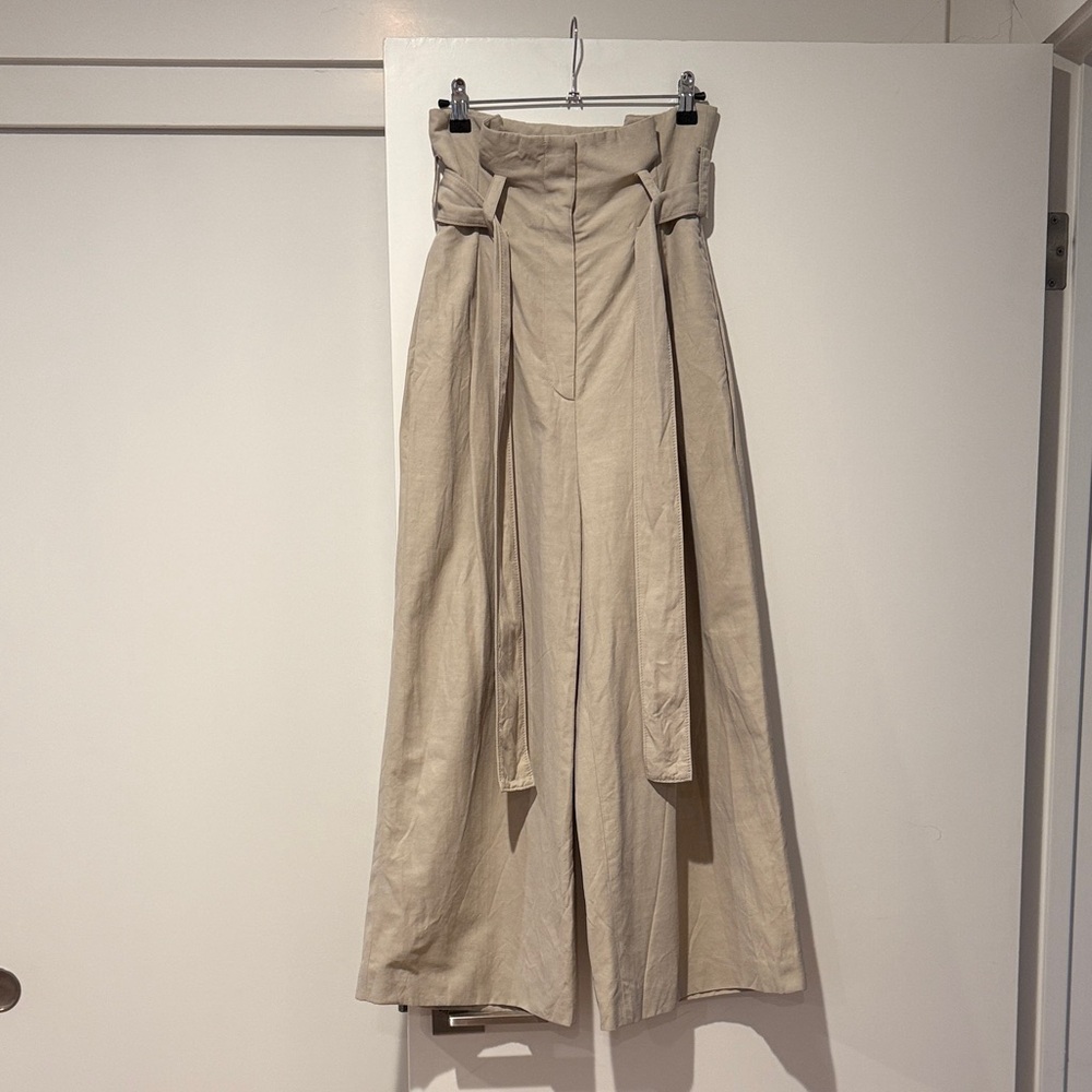 Stella McCartney High Waist Beige Maxi Trouser